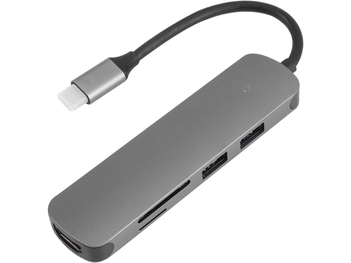 Hub Usb Tipo C 5 Em 1 Com Múltiplas Portas, Cabo Liga De Alumínio