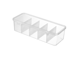 Organizador de Acessórios de Cabelo com 5 Compartimentos Caixa de Armazenamento Transparente em Plástico para Meninas