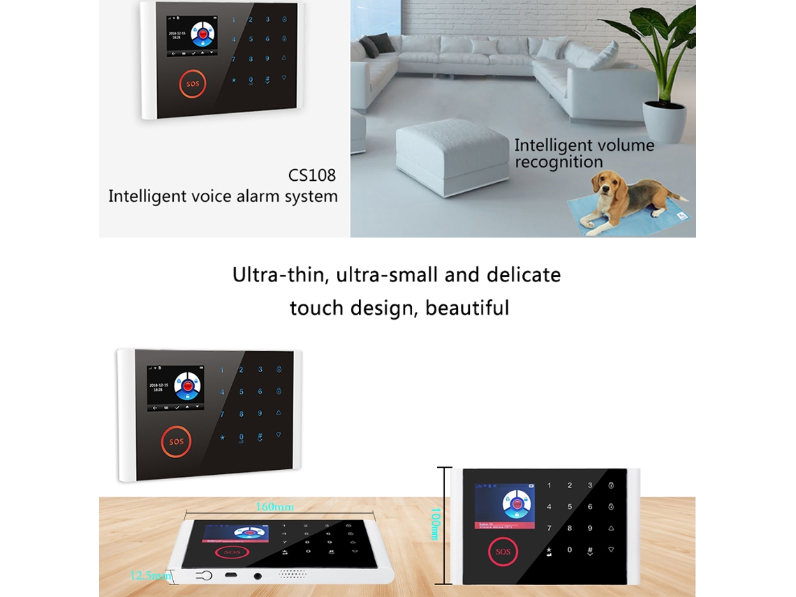 Laxiscreed Cs108 Alarme Anti-roubo Wifi, Gsm E Gprs Com Voz Para Proteção De Casa