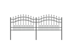 Conjunto 1 Cerca Para Jardim Vidaxl Cinzento Aço Revestido A Pó (240 X 118 Cm)