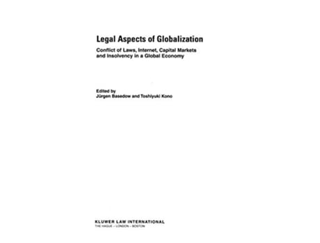Livro Legal Aspects of Globalisation de Jurgen Basedow e Toshiyuki Kono (Inglês - Capa Dura)