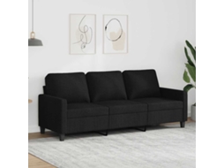 Vidaxl Sofá De 3 Lugares Tecido 180 Cm Preto