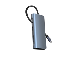 Yizhood 9 em 1 USB C Hub Docking Station com 100 W Pd, Hdmi 4k, Usb 3.0 2.0, Vga, Leitor de cartão Sd/Tf Cinza