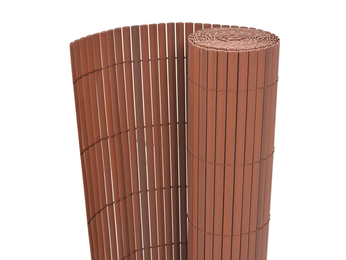 Vidaxl Cerca De Jardim Dupla Face Pvc 90x300 Cm Castanho