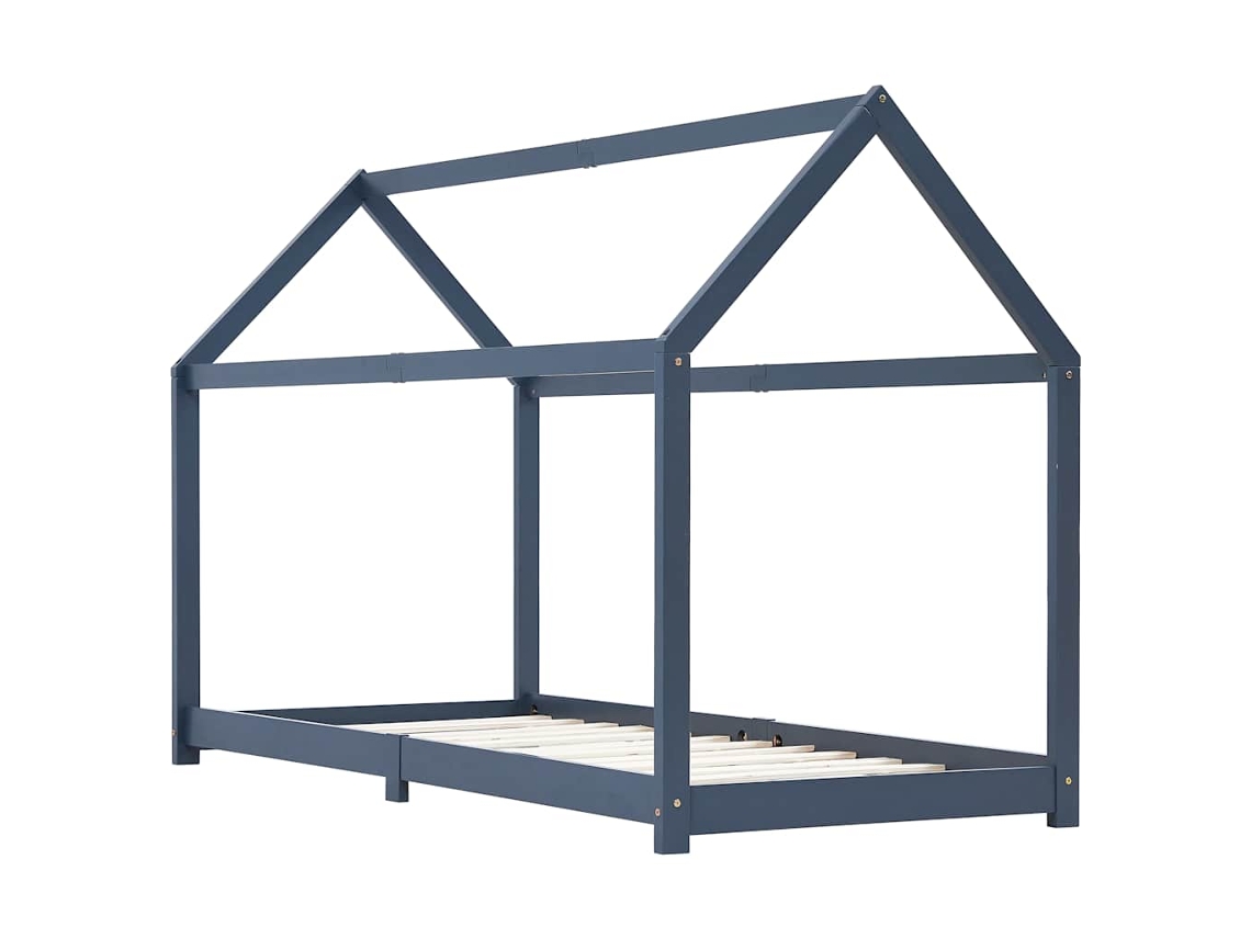 Estrutura de Cama para Crianças 90x200cm Pinho Maciço Cinzento MAISON EXCLUSIVE
