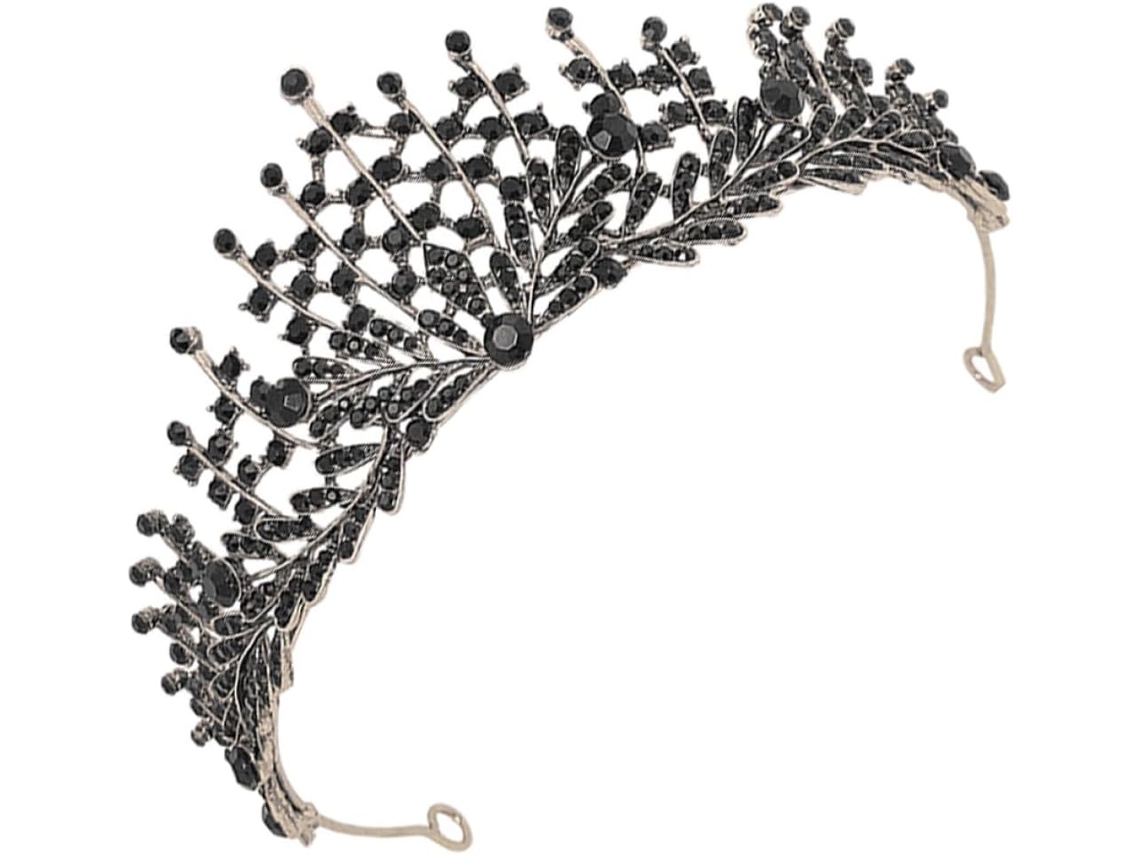 Tiara barroca elegante e exclusiva com faixa metálica, acessório de cabelo para casamento.