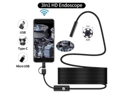 Câmera Endoscópica Usb De 2 M À Prova Dágua Ip67, Cabo Macio Android/pc, Preto Brilvibera