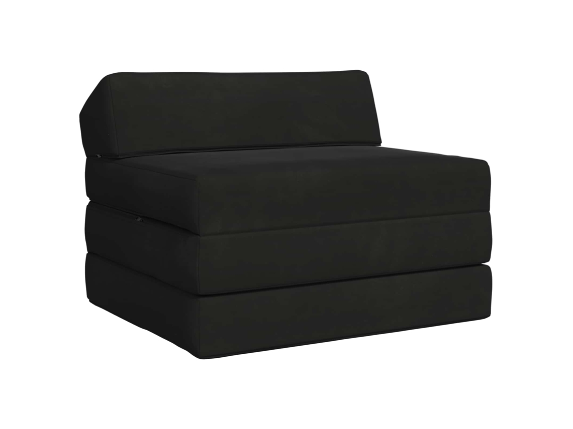 Vidaxl Sofá Cama Dobrável Preto 200 X 70 X 10 Cm Veludo