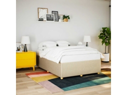 Vidaxl Estrutura De Cama Sem Colchão 140x200 Cm Tecido Cor Creme