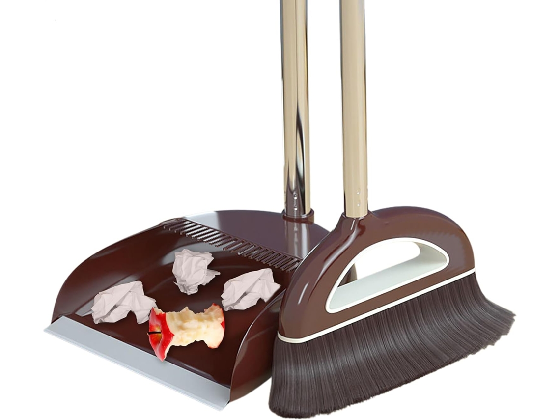 Conjunto De Vassoura E Pá Lixo Cabo Longo Combinada 88cm