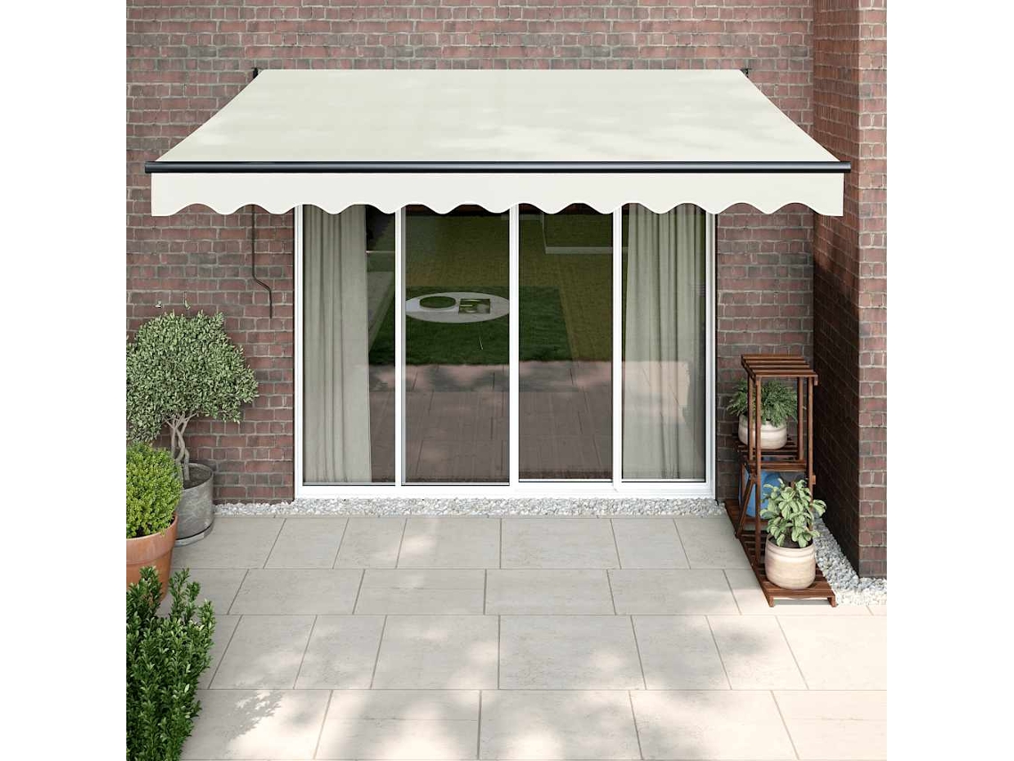 Vidaxl Toldo Retrátil 3x2,5 M Tecido E Alumínio Cor Creme