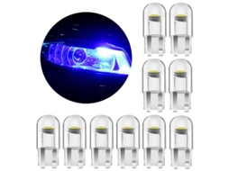 Lâmpada Led Sinal 194 T10 W5w Para Carro Luz De Leitura Dome Wedge Placa De Licença 10x Azul