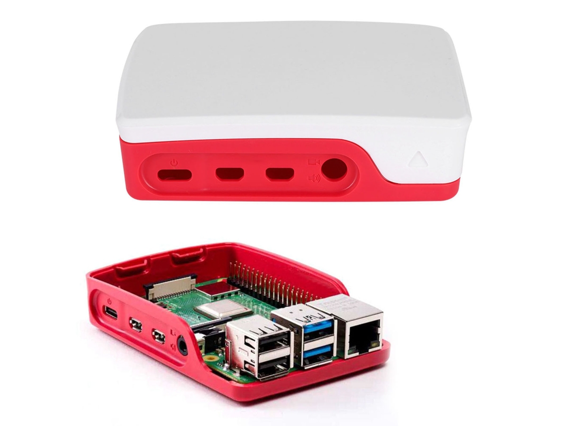 Laxiscreed Caixa Protetora Para Raspberry Pi 4b Em Vermelho E Branco, Proteção Segura E Fácil Instalação