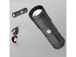 Lanterna Led Recarregável Via Usb Com Zoom Telescópico E Laser Potente, Design À Prova D'água, Feita De Material Abs.