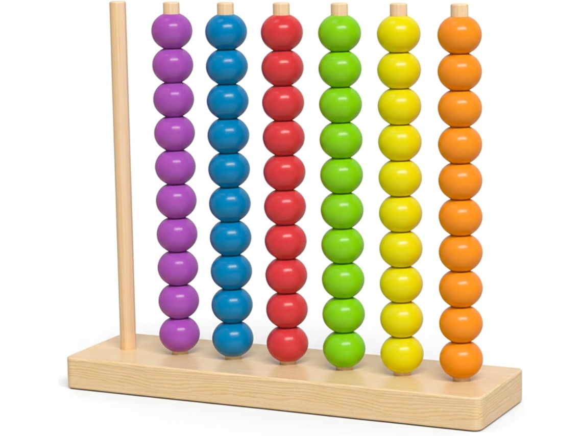 Brinquedos De Classificação Por Cores, Empilhar Madeira Com Contas