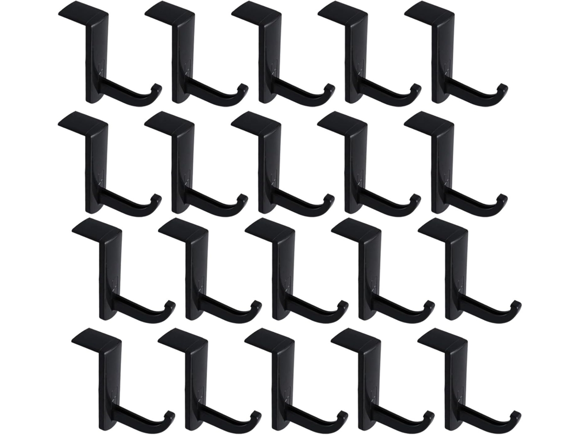 Conjunto De 20 Suportes Adesivos Para Fones De Ouvido, Ganchos De Plástico Preto Para Uso Em Mesa, Fácil Instalação