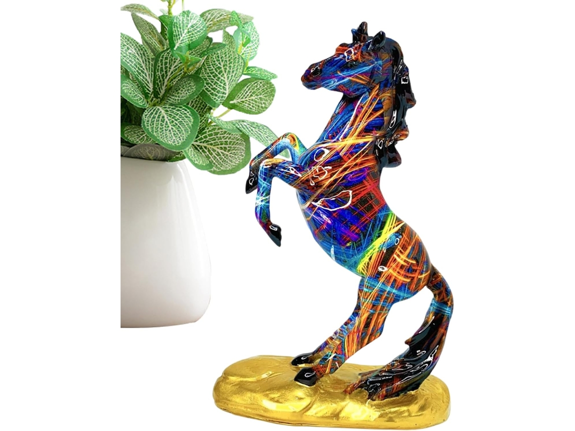 Estátua Abstrata De Cavalo Em Cores Vibrantes |