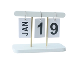 Calendário De Flip Perpétuo Madeira Mesa Branco Worten