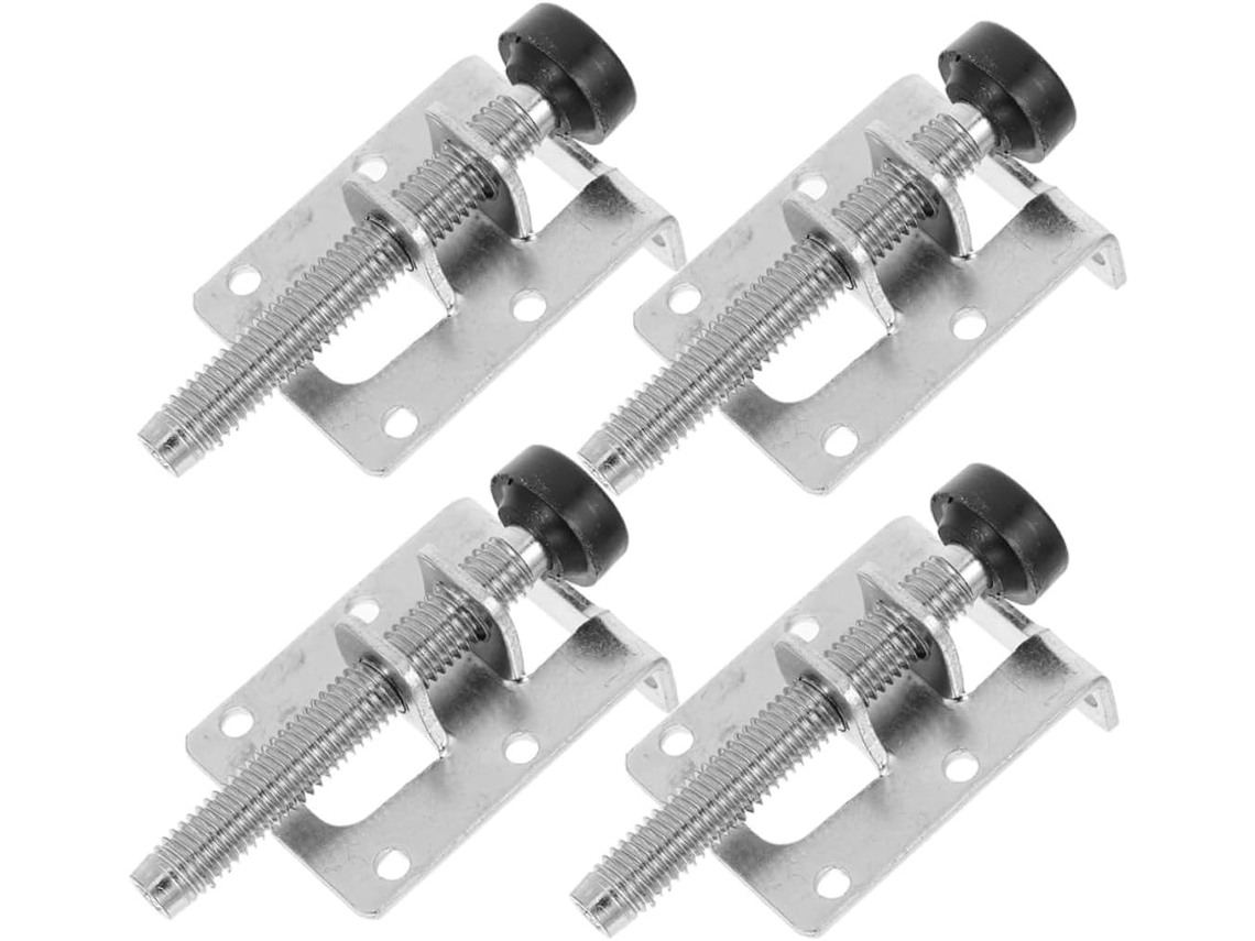 Homsfou Conjunto De 4 Pés Niveladores Ajustáveis Para Móveis Em Pvc + Aço Laminado A Frio Prata