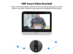 Camera De Olho De Boi Inteligente Wifi 3mp Com Display 4.3 Polegadas
