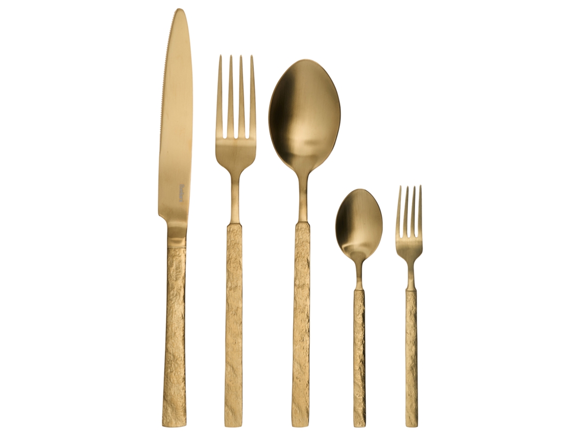 Conjunto De 30 Talheres Bigoli Dourado Beliani