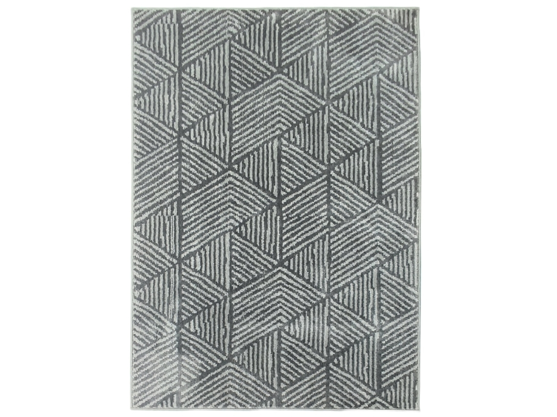 Tapete Moderno Sala Lavável Cinza Escuro 150x80cm VELTRIX