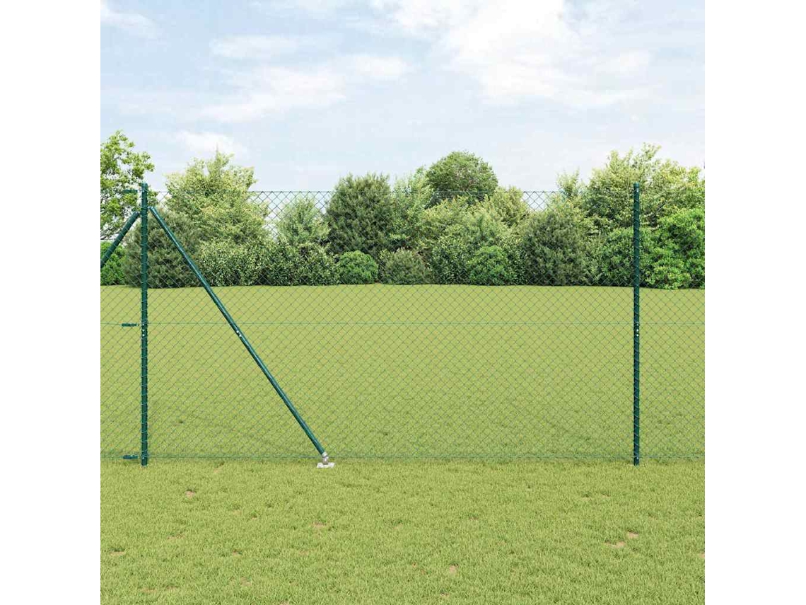 Vidaxl Cerca De Cadeia Com Pontas 25 X 1,6 M Aço Revestido De Pvc