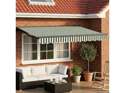 Vidaxl Toldo Retrátil Elétrico Verde, Branco, Antracite 3,5 X 2,5 M