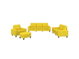 4 Pcs Conjunto de Sofás Tecido Amarelo claro MAISON EXCLUSIVE