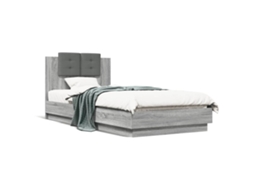 Bed Frame, Bed Frames Vidaxl Cinzeto Madeira Processada (100 X 200 Cm)