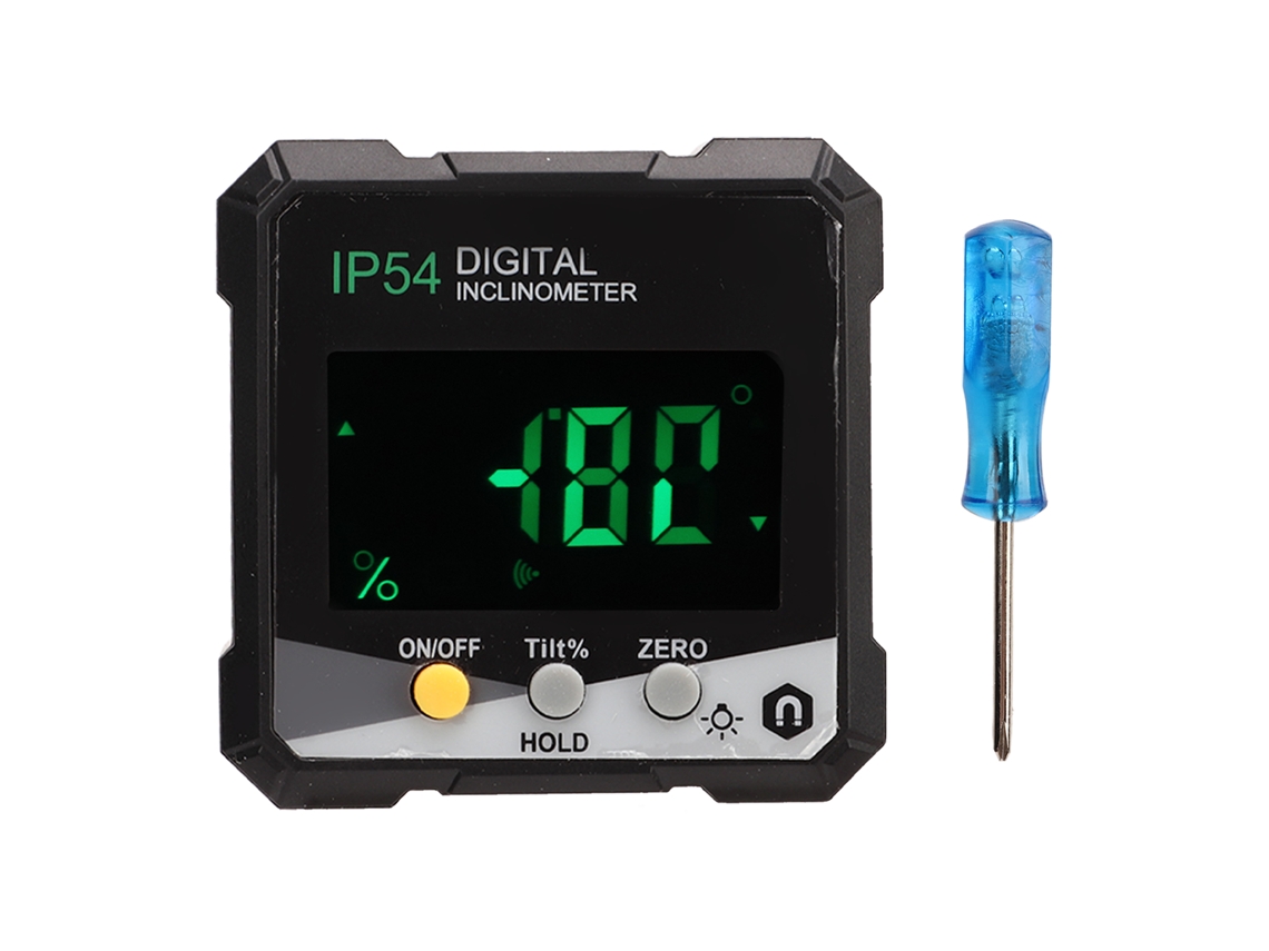 Inclinômetro Digital LCD com Base Magnética, Medidor de Ângulo 360° S/MARCA