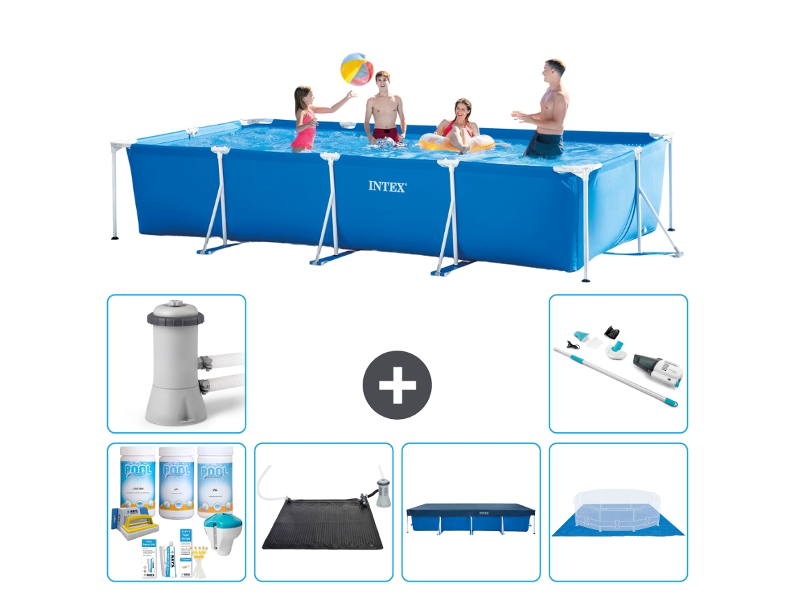 Intex Piscina Com Estrutura Retangular - 450x220x84 Cm - 7-peças S20063