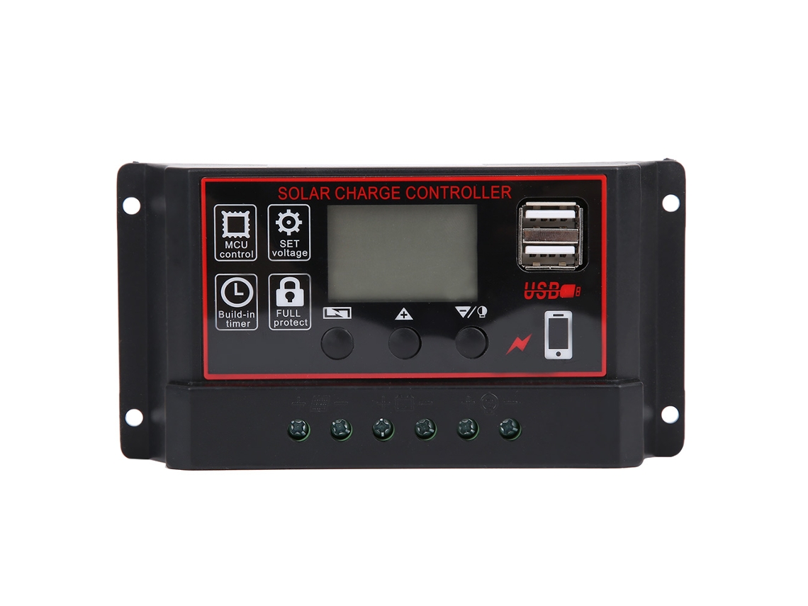 Controlador Solar Primerox 12v 24v 40a usb5v regulador fotovoltaico com display digital