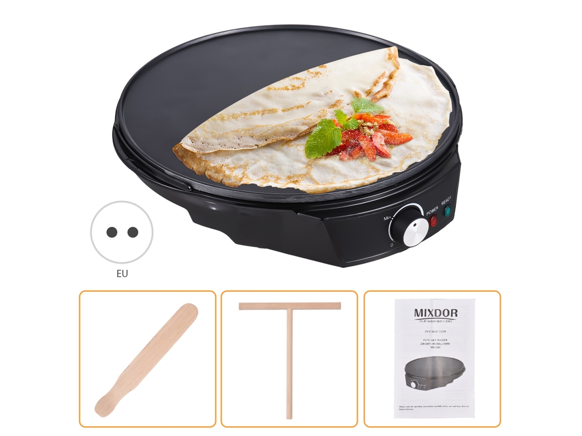 Laxiscreed Chapa Elétrica Compacta 1200w Com Temperatura Ajustável Para Panquecas E Massa