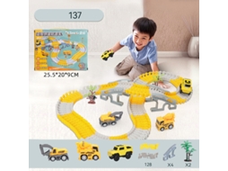 Ihaha 236 Pcs Construction Race Tracks para Crianças Meninos Brinquedos 6 Pcs Construction Car e Flexible Track JEDBESETZT