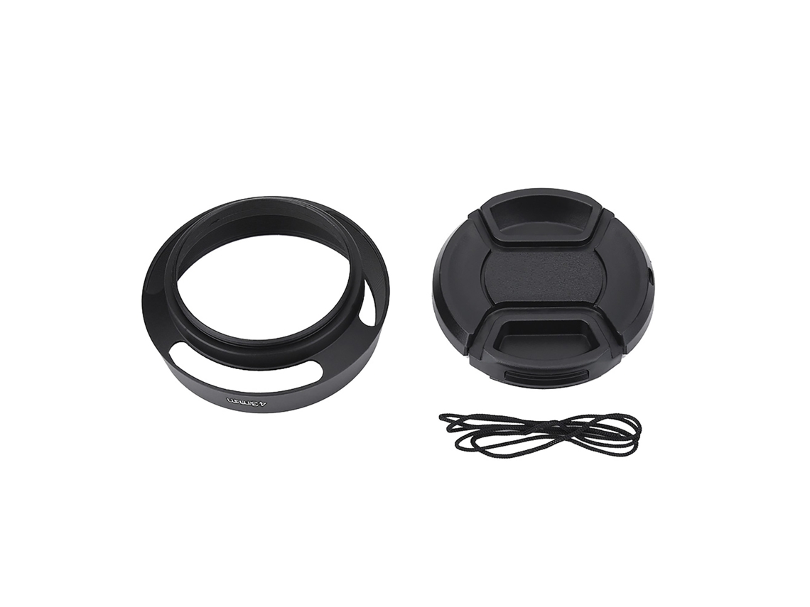 Capucha Para Lente De Metal Negro 43mm Con Tapa De Plástico Para Accesorios De Fotografía Leica