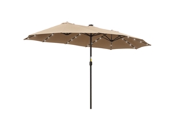 Duplo Garden Parasol 4,5m (48 Leds, Manivela, Caqui)