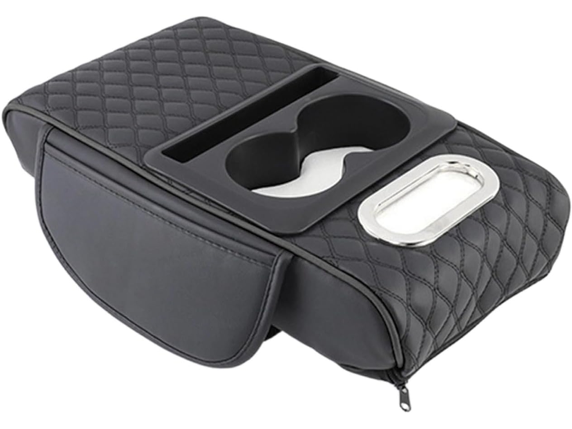 Apoio de Braço Automotivo em Couro de Instalação Rápida Formato Ergonômico SFUSHOS