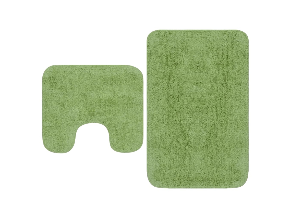 Bath Mat Set, Bath Mat Sets Vidaxl Verde Tecido (n/a)