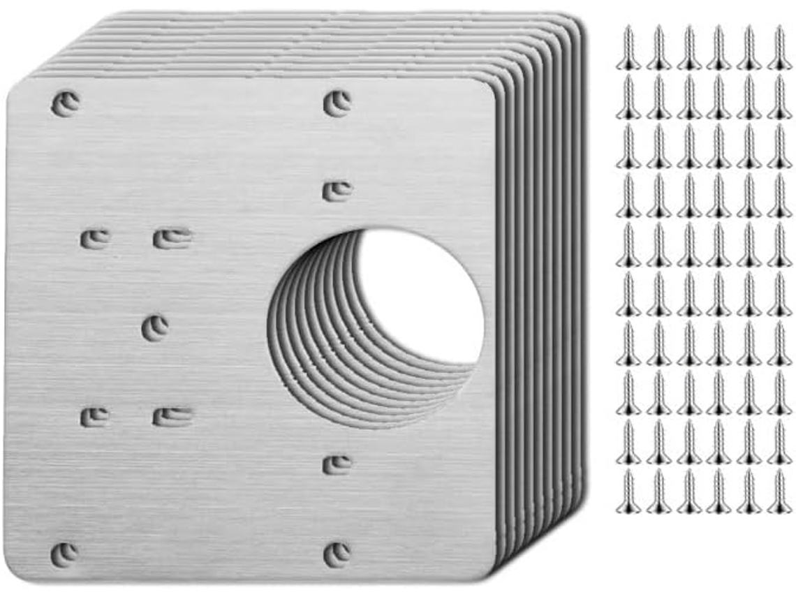 Kit Com 20 2 Peças De Placas Reparo Para Dobradiças Armário, Em Aço Inoxidável, Com Parafusos, Suportes De Fixação Para