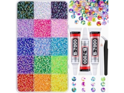 Kit de Aplicação de Strass, Aplicador com Strass e Ferramentas, Ideal para Decorar Roupas e Unhas com Strass . CZHHMART (15 Grades)