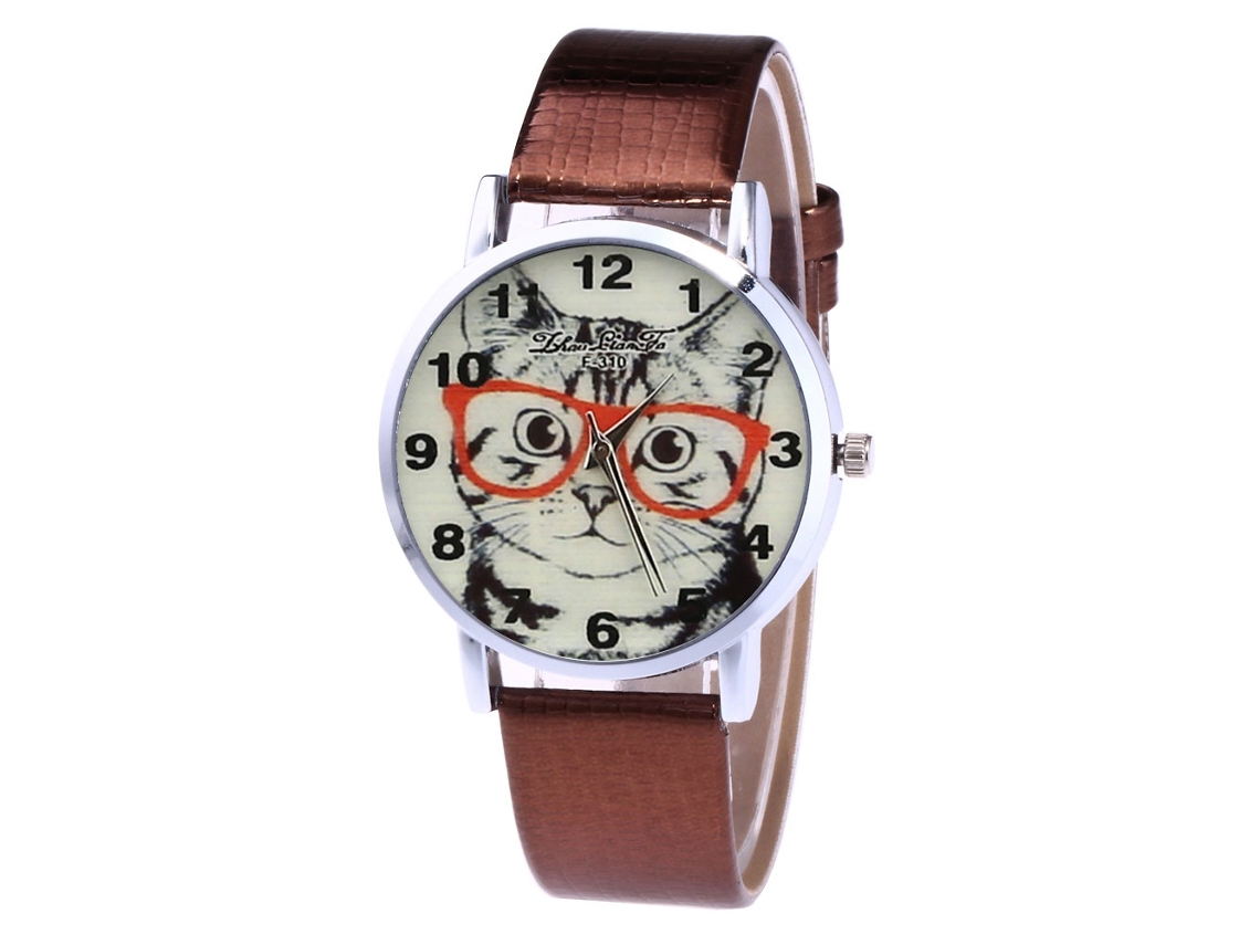 Relógio de Pulso Stylish Quarts Masculino e Feminino Cor Marrom