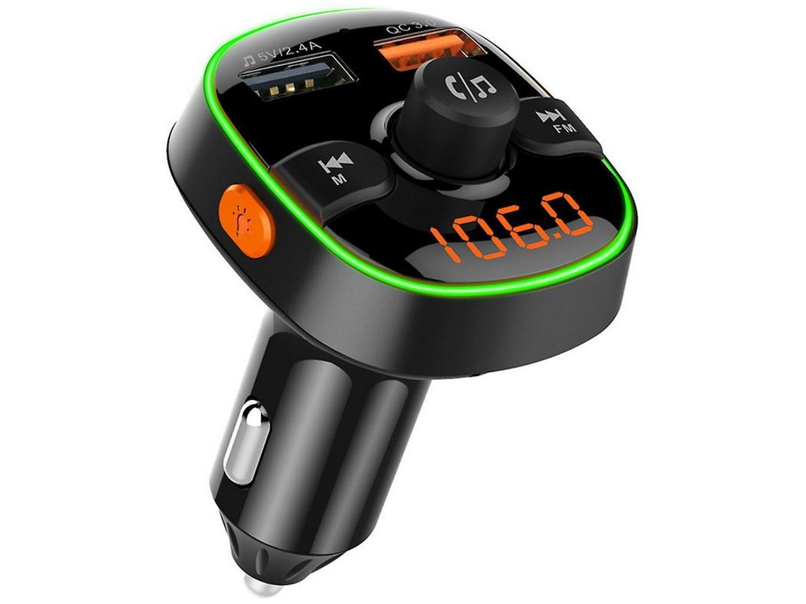 Transmissor Fm Bluetooth Yizhood Bc52 Carregamento Rápido 5 Em 1 Preto