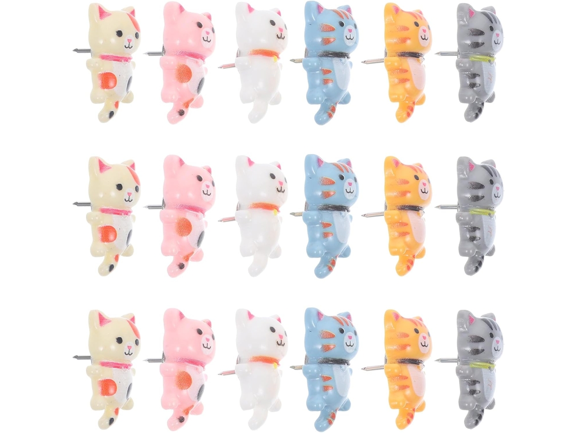 Abaodam 30 Tachinhas Decorativas em Formato Gato, Resina e Metal, para Cortiça e Tídos Quadros, Ideal para