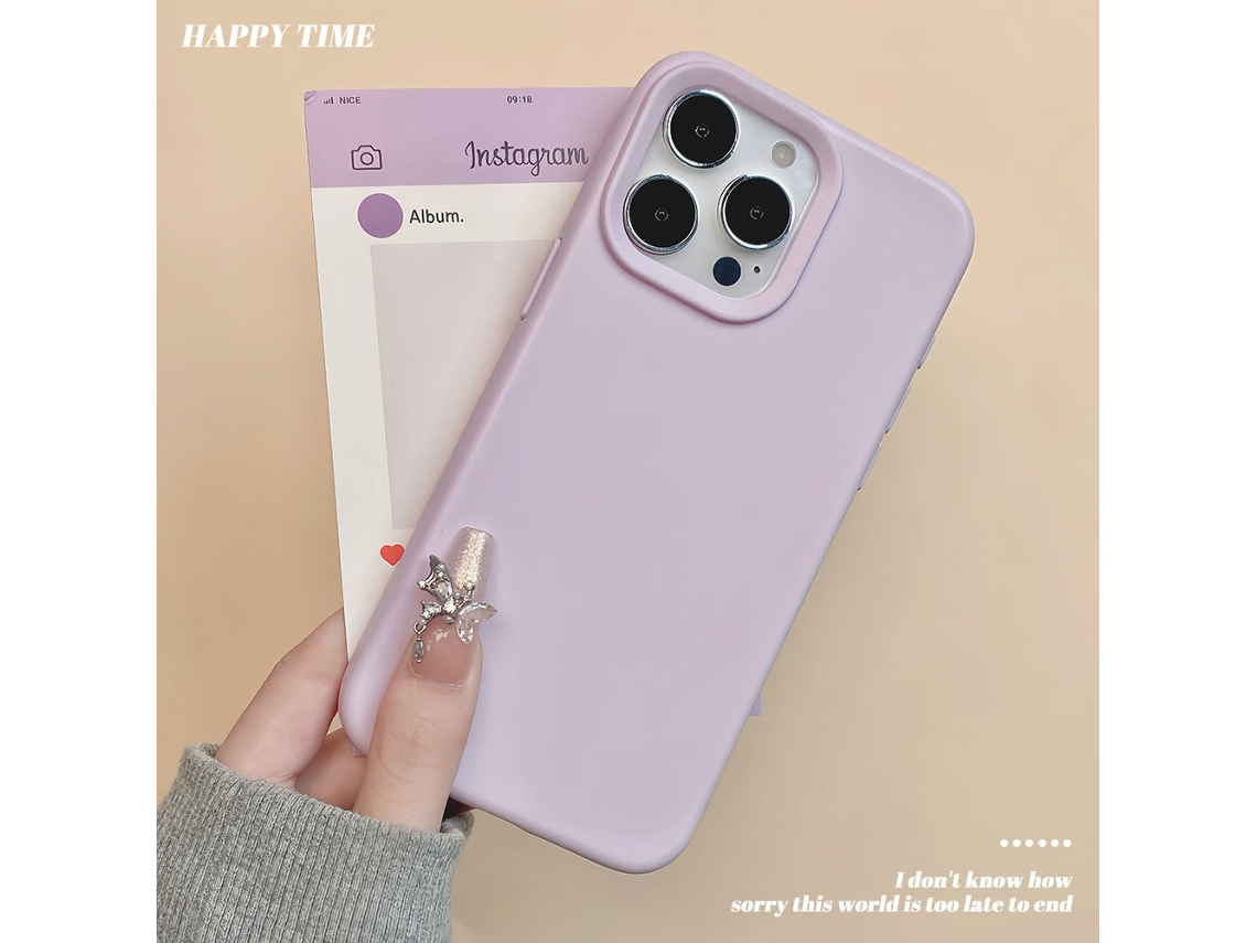 Capa Para Iphone 17 Air, Roxa, Lisa, Cor Sólida, Toque De Pele, Silicone, À Prova De Quedas, Proteção Total.