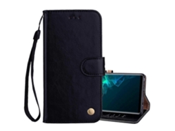 Capa De Couro Com Textura De Cera Oleada, Estilo Executivo, Com Aba Horizontal, Suporte, Compartimentos Para Cartões E Carteira Para Galaxy Note9.