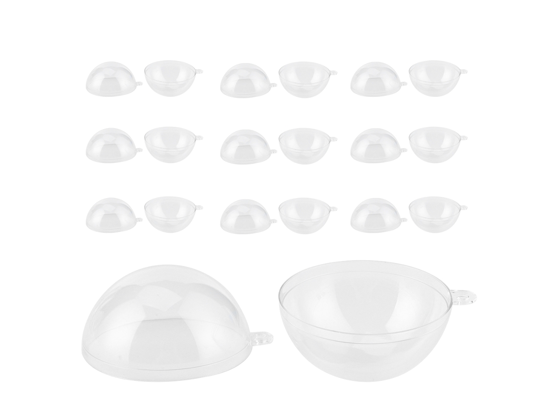 Pack de 10 Bolas de Plástico Transparentes para Decorações de Casamento e Natal LAXISCREED