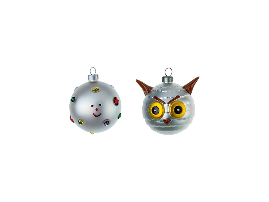 Conjunto de 2 Bolas de Natal - Fioccodineve e Uffoguffo A DI ALESSI