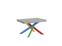 Mesa de Jantar Extensível 90X120/224 Cm Volantis Cimento Quadro 4/B