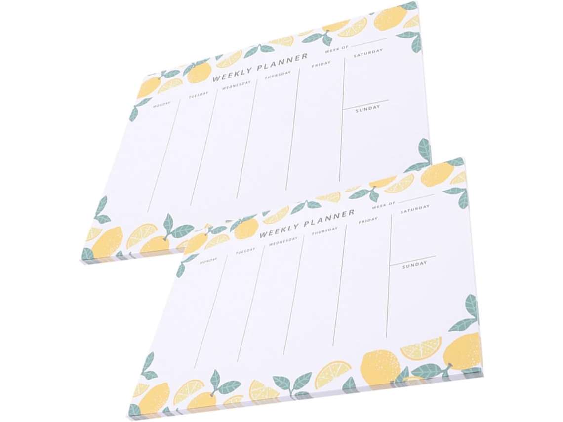 Bloc-notes Hebdomadaire 2pcs Em Papel Onglets Para Estudantes, Prático E Portátil, Planejamento Em Escritório